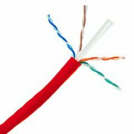 SWE-TECH 3C Bulk Cat6 Red Ethernet Cable, Solid, UTP Unshielded Twisted Pair, Riser RatedCMR, Pullbox, 1000ft FWT10X8-071TH